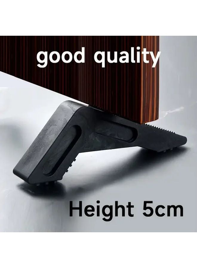 2pcs Black Door Stopper Wedge Windproof Removable No Drill Installation Anti Collision Protection - Image 2